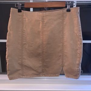 Free people tan mini skirt